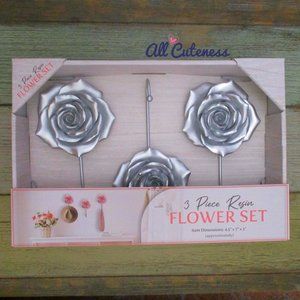 Silver Flower Hooks Wall Decor